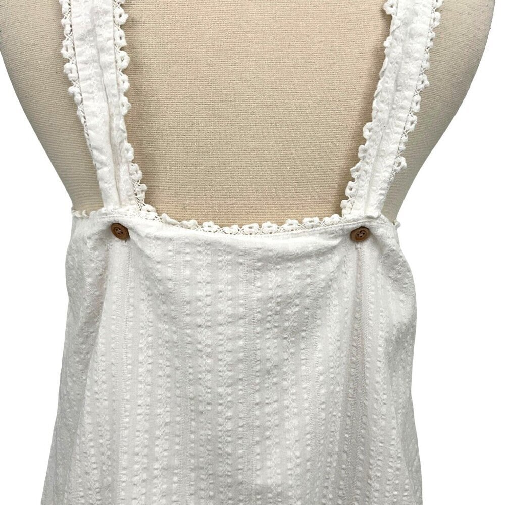 Show Me Your Mumu Size M Cherish Tank Top White Button Ruffle 100% Cotton - Picture 7 of 12